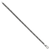 Sterling Silver Antiqued 4.0mm Byzantine 8 Inch Hook Clasp Mens Bracelet